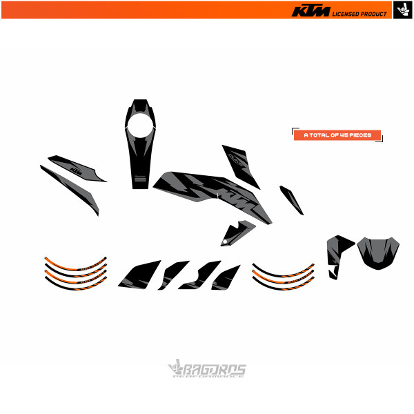 Sticker kit for KTM DUKE  200 | INFERNO BLACK