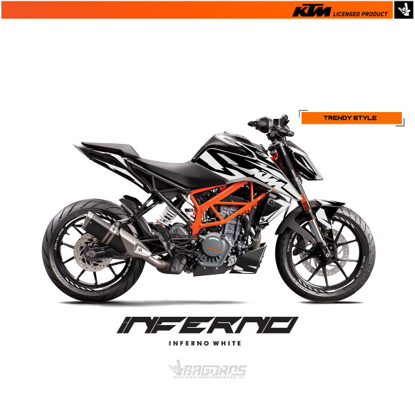 Sticker kit for KTM DUKE 200| INFERNO WHITE
